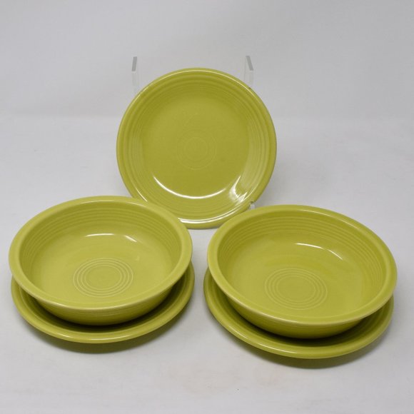 Fiesta Other - 5 Homer Laughlin Fiestaware Chartreuse Bowl Plate